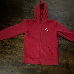 Red Jordan hoodie size 12 in boys.